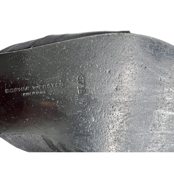 Sophia Webster Black Satin Crystal Embellished Slide mule - Size 7.5 - Picture 5 of 8